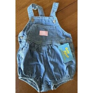 NEW Oshkosh Baby B’gosh Vestbak Denim Shortalls Bubble Size 24 Month NOS Vintage